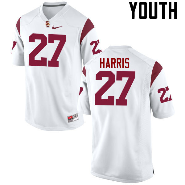 Youth #27 Ajene Harris USC Trojans College Football Jerseys-White - Click Image to Close